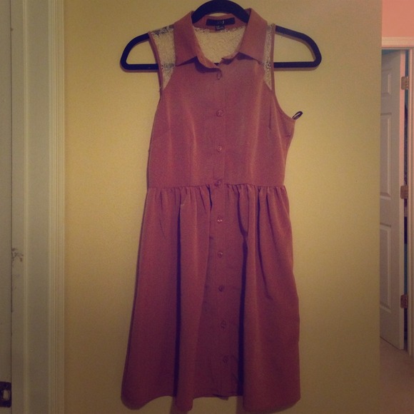 Forever 21 crotchet tan dress