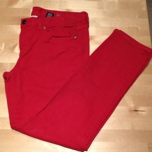 J. Crew red toothpick style jeans