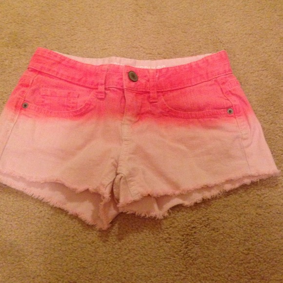 Mossimo supply co coral dip dyed shorts