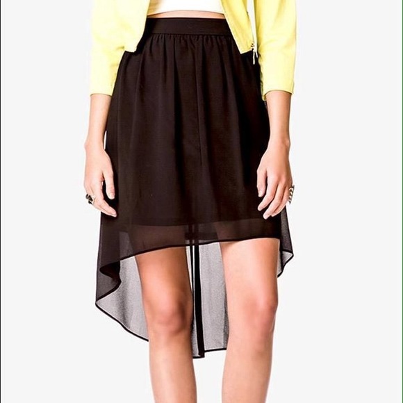 Forever 21 black high low skirt