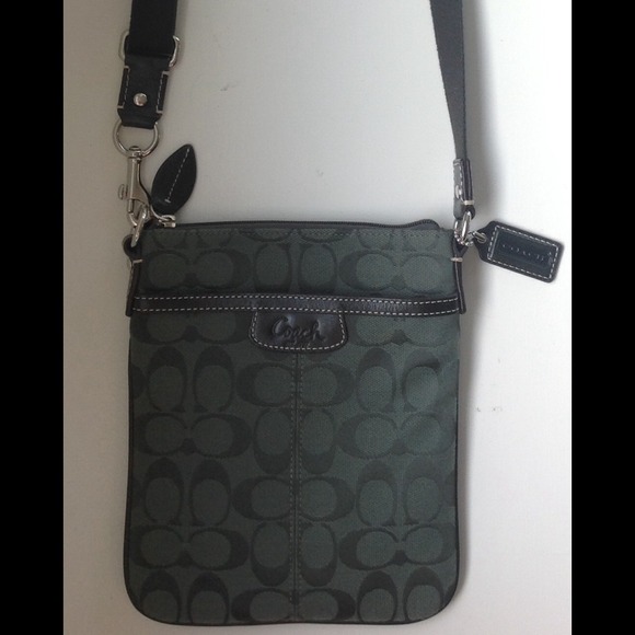 Coach Army Green Side Cross Bag