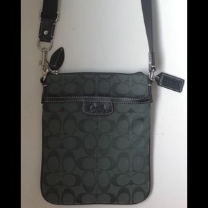 Coach Army Green Side Cross Bag