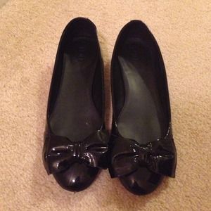 J Crew patent ballet flats