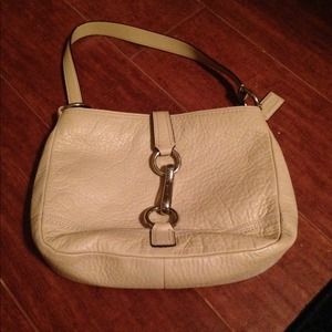 Cream leather Coach purse