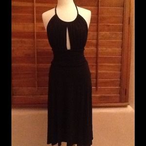 Boston Proper Black Halter Top Dress NWOT
