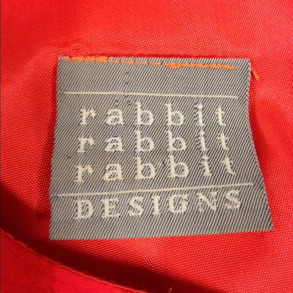 Vintage Rabbit Rabbit Rabbit Orange Pink Dress - Picture 2 of 4