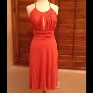 Boston Proper Peach Halter Top Dress NWOT