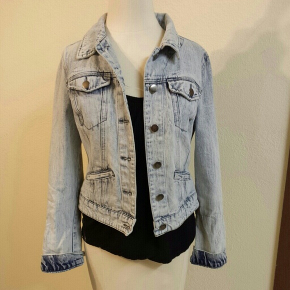 Acid wash denim jacket