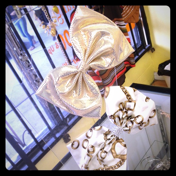 Oversized Gold Bow