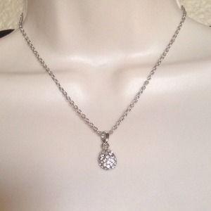 Crystal Rhinestone Teardrop Necklace