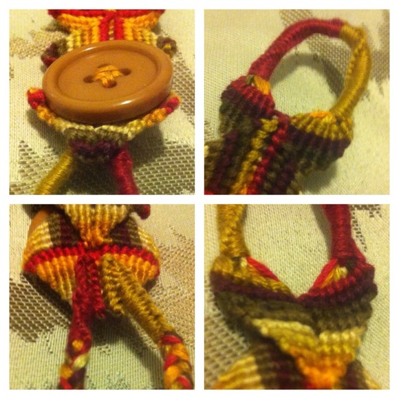 NEW! Boho Handmade friendship bracelet w/ button! - Picture 2 of 4