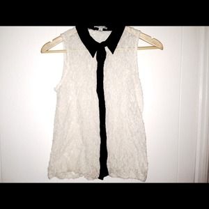 Lace Collared Top