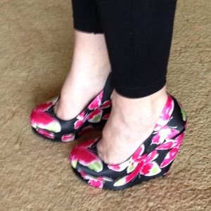 Butterfly Wedge Heels by Elle