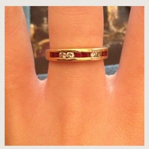 14k diamond and ruby wedding ring