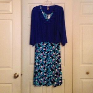 SOLD! Beautiful Julian Taylor Blue/Teal dress