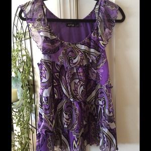 Purple print top