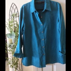 Turquoise suede-like/photo doesn't do justice