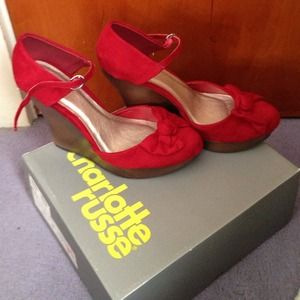 Charlotte Russe red wedges ! never worn