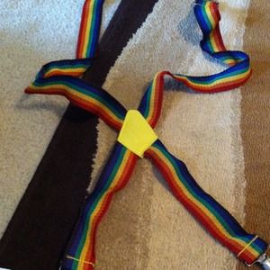 Rainbow colored suspenders