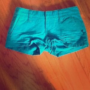 Turquoise eyelet shorts