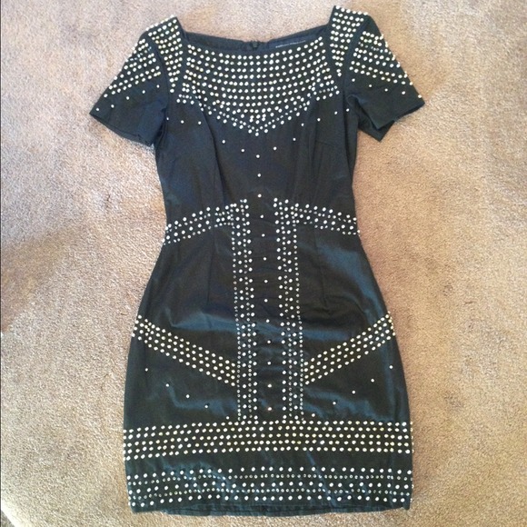 French Connection Gold/Silver Hand Beaded Dress - Picture 2 of 4