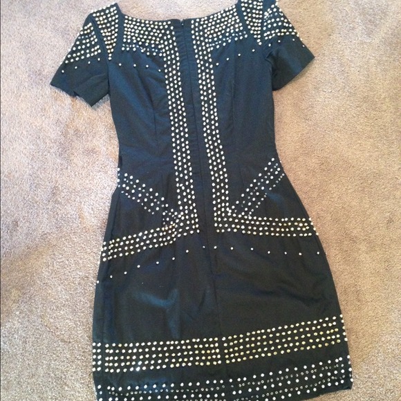 French Connection Gold/Silver Hand Beaded Dress - Picture 3 of 4