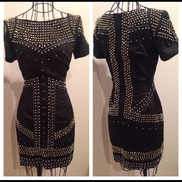 French Connection Gold/Silver Hand Beaded Dress - Picture 4 of 4