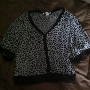Black and gray cheetah top