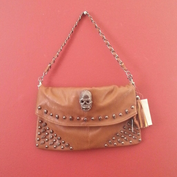 Brown Skull Clutch/purse
