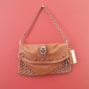 Brown Skull Clutch/purse