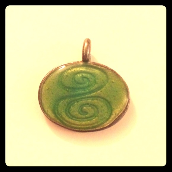 Metal and glass pendant