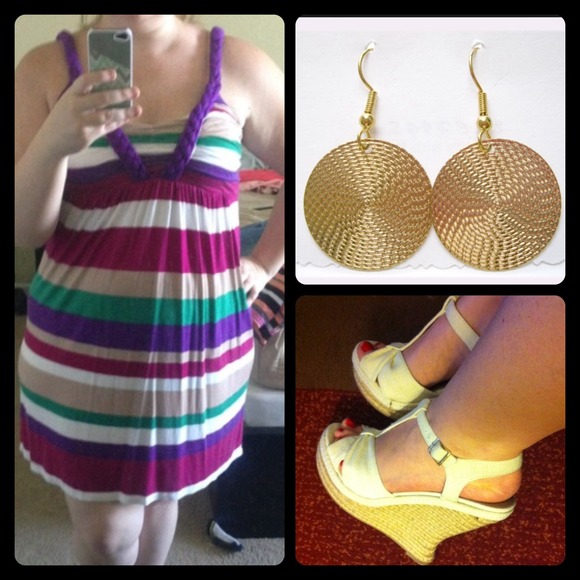 Knee length striped dress