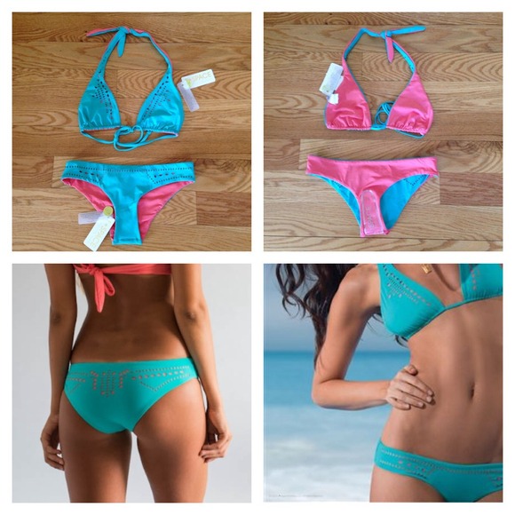 SOLD!! L*Space bikini tiffany blue + reversible!