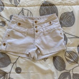 white high waisted shorts
