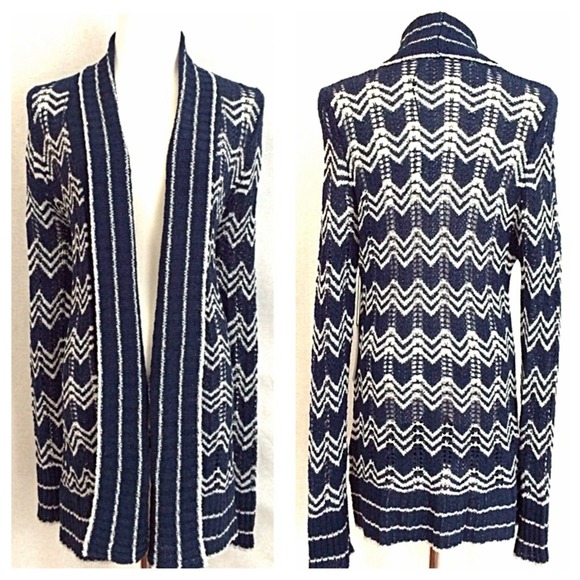NWT Chevron print open knit cardigan - Picture 2 of 2