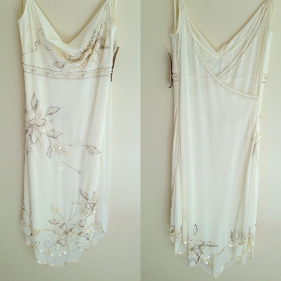 NEW Cache Embellished Beaded ivory evening Dress - Picture 1 of 7
