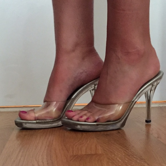 clear aldo heels