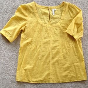 Fossil golden yellow cotton top