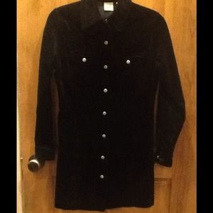 GAP Black Valvet Shirt Dress