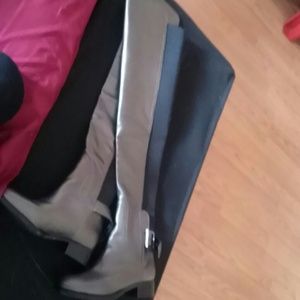 Knee high gun metal tory burch boots