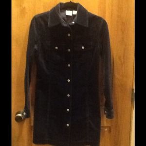 GAP Navy Blue Valvet Shirt Dress