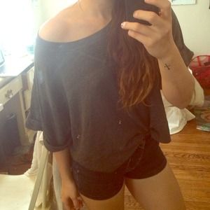 Grey oversized crop top