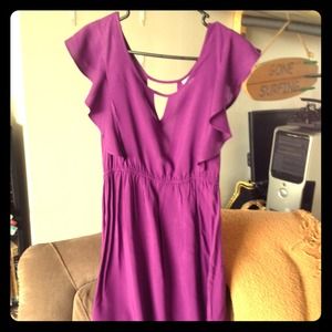 Dress purple with low v back