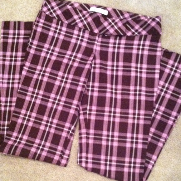 Fun Pink/Brown Plaid Pants