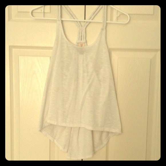 White Hi-Low tank top