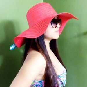 Coral/ Blood Orange color sun hat