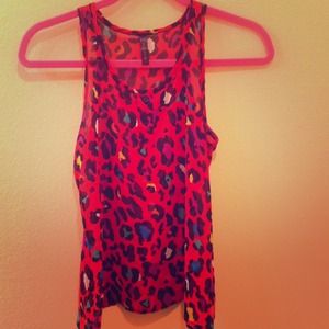 leopard print sheer tank top