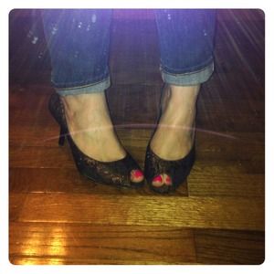 Copper Brocade Nine West Pumps