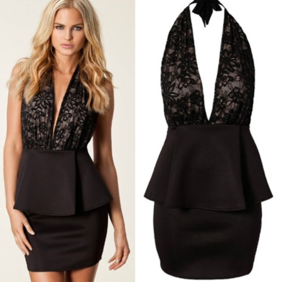 Black peplum dress - Picture 1 of 1