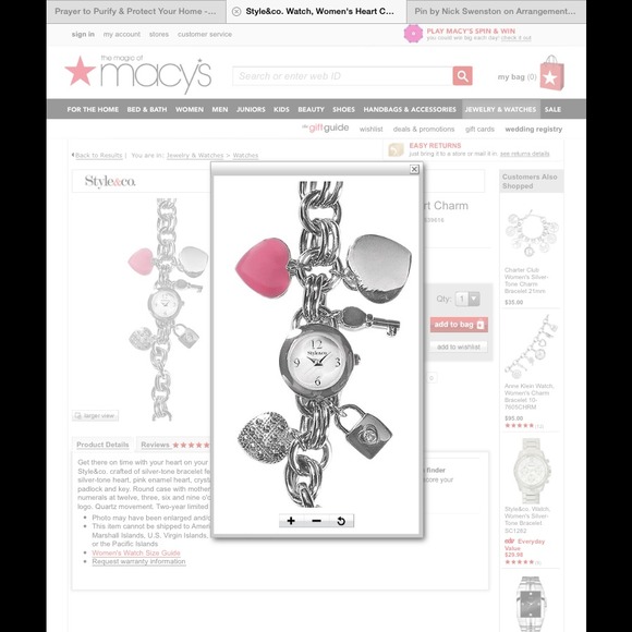 Style&Co watch tone charm bracelet - Picture 1 of 2